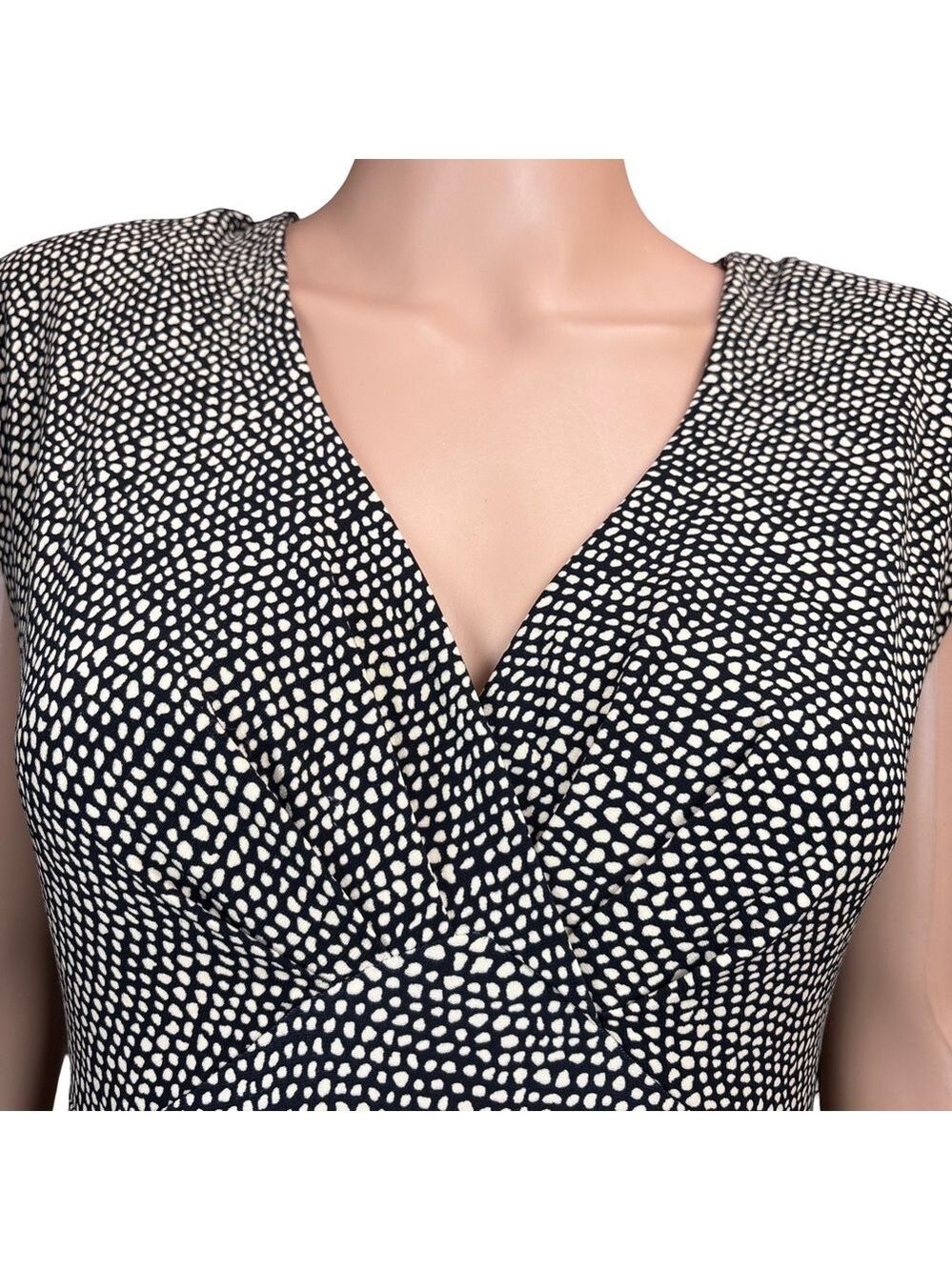 Jones New York Black and White Fit & Flare Dot Dress 12P